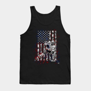 Ice Hockey Camo American Flag Patriotic 4th of July Gifts Tank Top